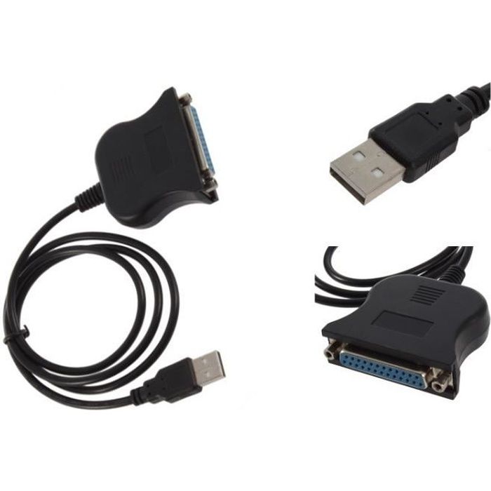Cable Adaptateur pour Imprimante Parallele vers USB DB25 Vers USB 1m -  Cdiscount Informatique