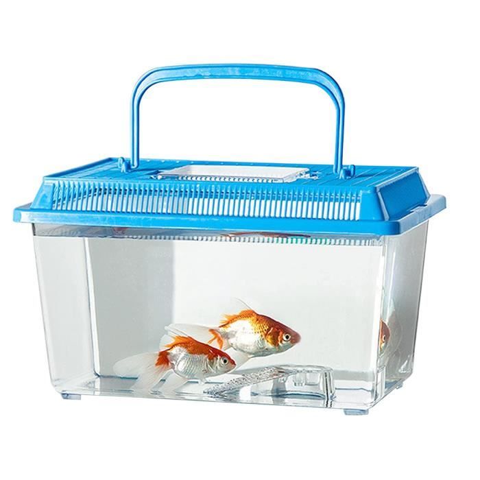 Aquarium en Plastique - Non spécifié - Portable - Couvercle Amovible - Poignée - 15x8x13 5 cm
