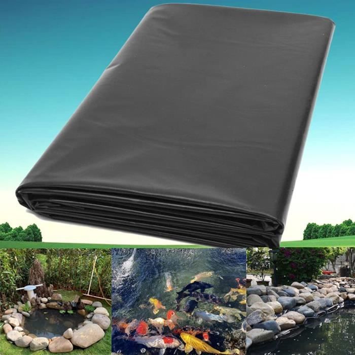 Bâche Bassin 4x10m Noire - Imperméable, Résistante UV - Pour Piscine Jardin, Étang Poissons - 0.12mm