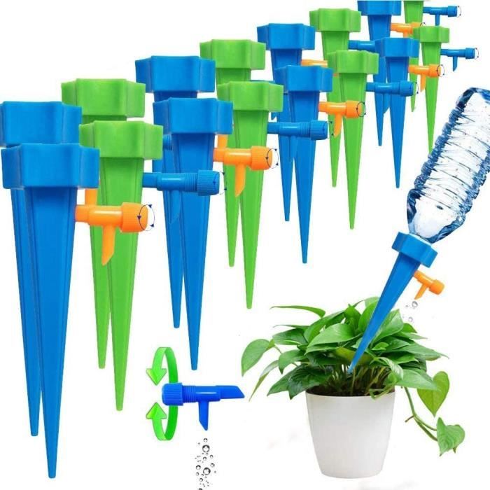 Lot de 20 pics d'arrosage automatique pour plantes - Système d'irrigation goutte à goutte pour jardin, maison, intérieur, extérieur