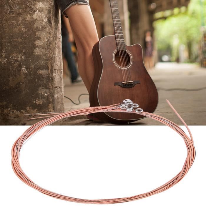Cordes en Laiton cuivre Accessoires dinstruments de Musique pour Les Artistes débutants Deansh Cordes en Acier Folk Acoustic à 6 Cordes 