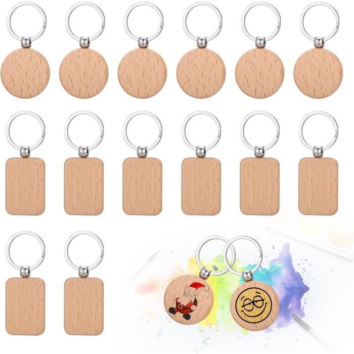 Porte-clés En Bois Personnalisable Motif Mouette - Diamètre 4 Cm, Impression UV Durable, étiquette Sac Ou Bagage