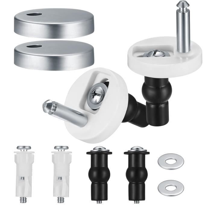 Tenbrachian 8 Pcs Fixation Abattant WC Toilettes à Charnière Fixations Abattants WC, Fixation Abattant WC Universel Vis D'Expansion Pour Abattant WC