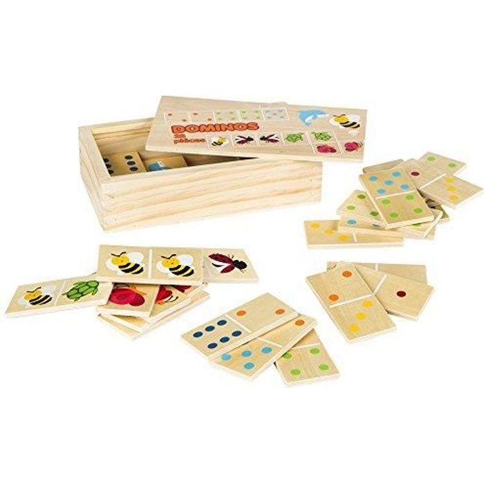 Jeu de société - COLOR BABY - Dominos Bois 28 pièces - Animaux et numéros - Pour enfants de 3 ans et plus