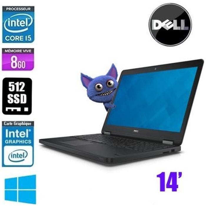 Ordinateur portable – DELL – Latitude E7450 – Core i5-5300U – 8 Go RAM – 512 Go SSD – 14 – Windows 10