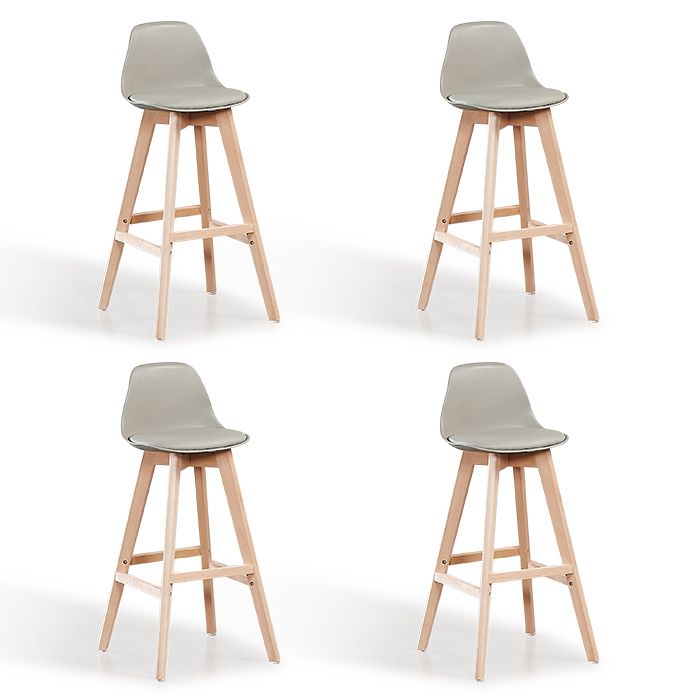 Lot de 4 tabourets de bar gris - Eski Lot de 4 tabourets de bar gris - Eski