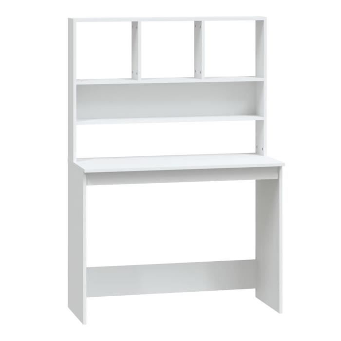Bureau - DUOKON - 102x45x148 cm - Bois dingénierie - Blanc - Design contemporain