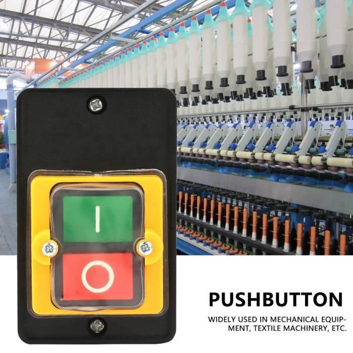 Interrupteur Bouton Poussoir étanche - Marche/arrêt Auto-bloquant, 220V/380V 10A, Pour Machines Industrielles