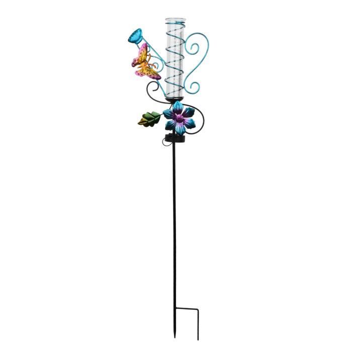 Pluviomètre Solaire LUNSY Avec Lampe LED Grenouille - Mesure Précise Pluie Pour Jardin Extérieur