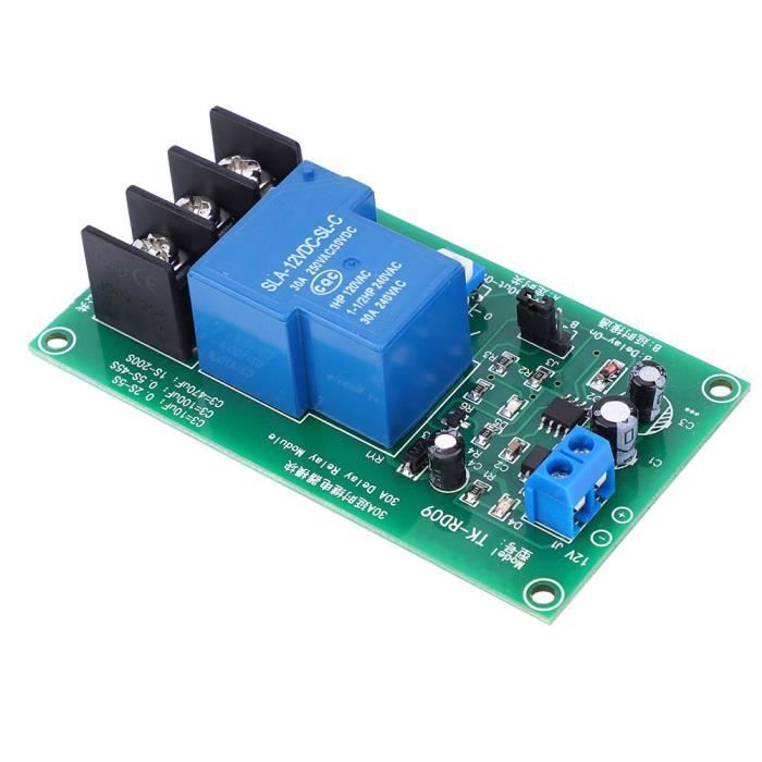 Carte de minuterie de retard de module de relais temporisé 30A DC 12V ...