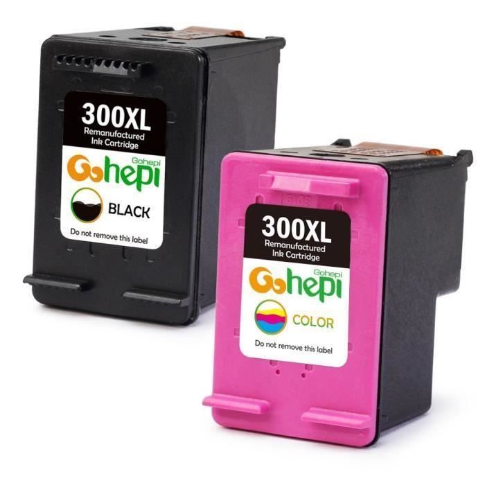 Cartouche Encre Noire HP 300XL Economink - Lot De 2 - Compatible Multiple Imprimantes HP