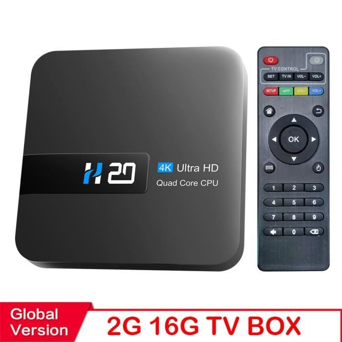 MEDIA STREAMER,2gb 16gb boîtier Smart TV H20 Android 100 2 go16 go
