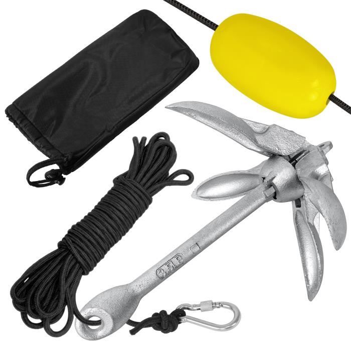 PONTTOR Danforth Ancrage Plaque Acier Galvanisé 6 Kg Pour Bateau Yacht Kayak
