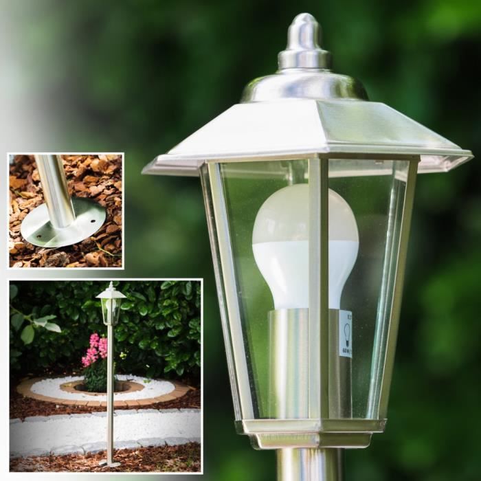 Lampe dextérieur - HOFSTEIN - Vado - Acier inoxydable - Verre véritable - 105 cm IP44 Lampe dextérieur - HOFSTEIN - Vado - Acier inoxydable - Verre véritable - 105 cm IP44