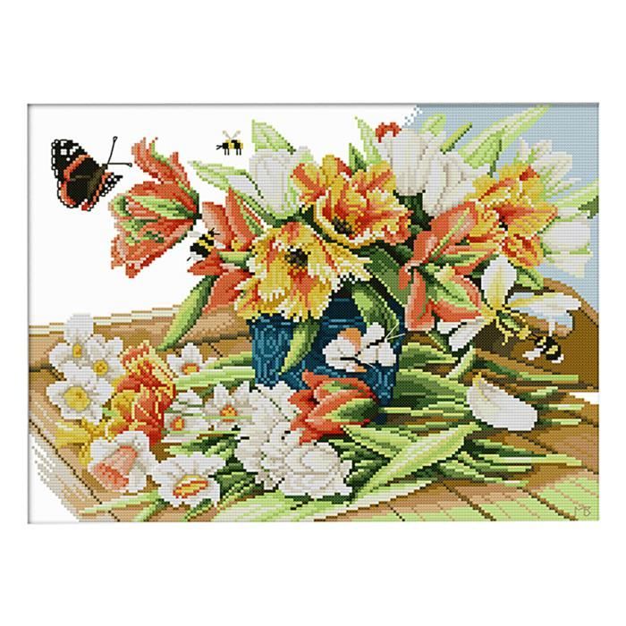 Bilrost Luxury 14ct Floral Cross Stitch Kit For Enthusiasts: Premium