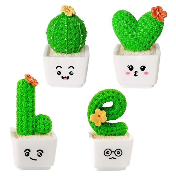 Ensemble de 4 Faux Plantes Décoratif Petit Cactus Pot pour le Bureau La Maison et le Bureau Intérieur Décor réaliste Grande