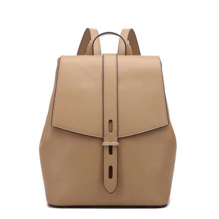 Sac à Dos En Cuir Véritable Fait Main - Grand Modèle Voyage Et école, 16x12x8 Pouces