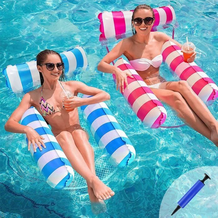 Hamac Gonflable à Eau 4 En 1 - Pour Piscine, Plage - Transformable En Chaise, Drifter - Capacité 150kg - Adulte Et Enfant - 12