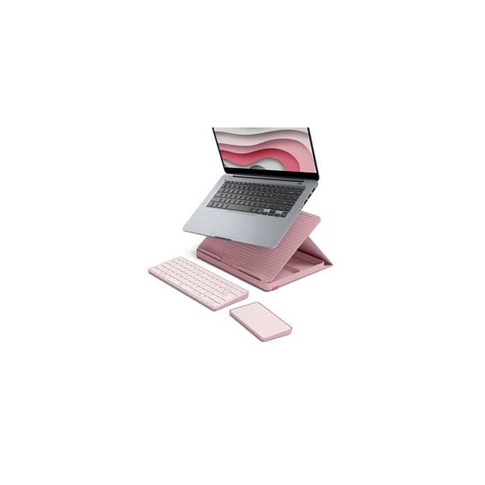 Clavier Logitech Casa Pop-Up Desk Rose support clavier sans fil pavé tactile