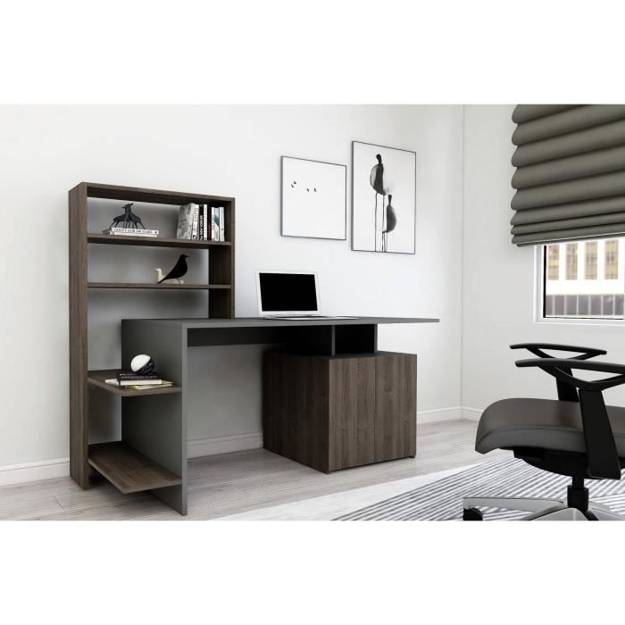 L'armoire de bureau design BIOME en métal noir et en bois.