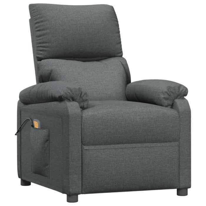 massage recliner, sofa chair - mothiness - modern and minimalist style - fabric (100% polyester), metal - dark grey - dark grey  ly0