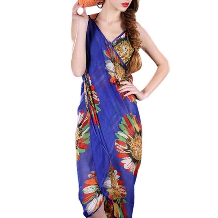 Paréo De Plage Femme - 184x44 Cm, Mousseline Douce - Wrap, Sarong, Couverture Bikini, Jupe, Robe D'été - 7