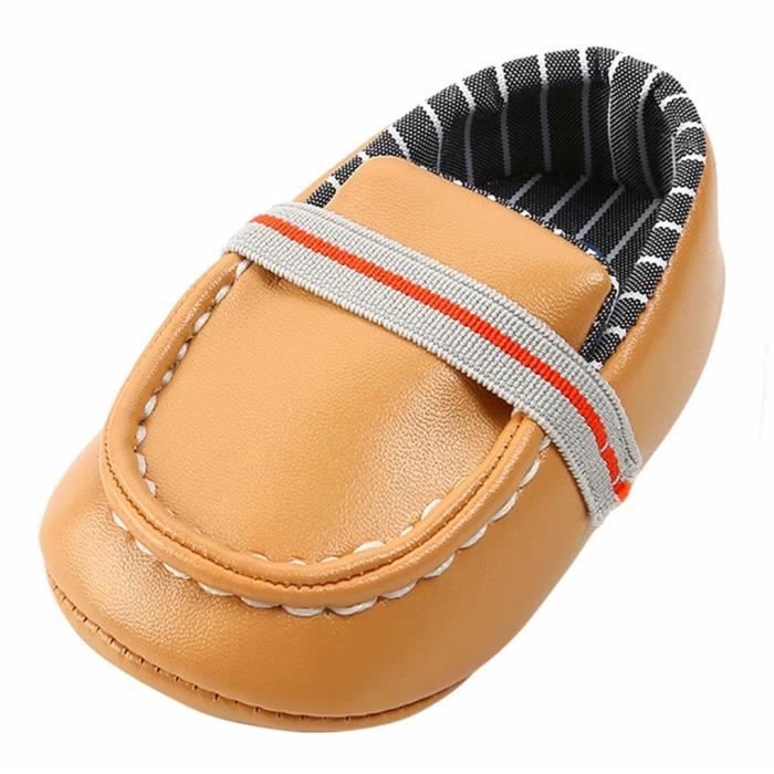 Eozy Chaussures Bateau Mocassin Enfant Bebe Fille Garcon Cuir Pu Semelle Plate Marron Cdiscount
