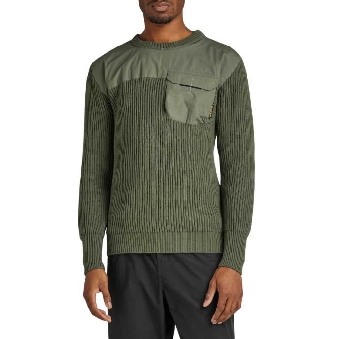 Pull G-Star Homme Rayé Gris/bleu - Col Rond - Taille XL - 100% Coton Tricoté - Occasion Très Bon état