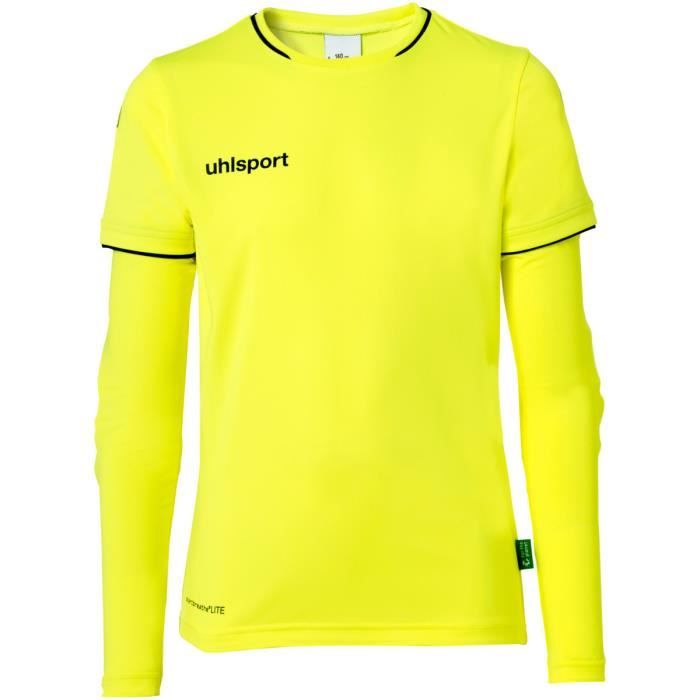 Ensemble gardien de but maillot et pantalon enfant Uhlsport - jaune fluo/noir - 10/12 ans