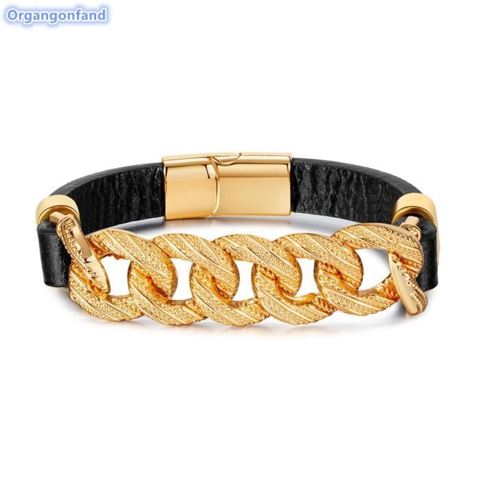 Bracelet Magnétique Noir Et Doré - Acier Inoxydable, Neuf Dans Son Emballage, Bien-être