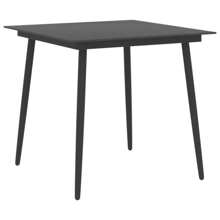 Set table avec 4 chaise HOME - Mobilier à dîner de jardin 5pcs Noir6180