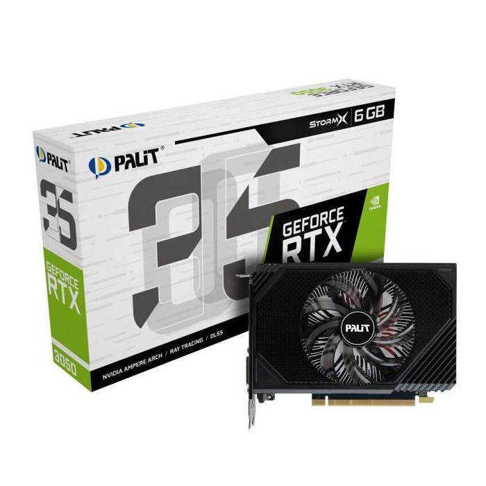 Carte graphique - Palit - GeForce RTX 3050 StormX - 6 Go - Mini ITX - PCI Express 3.0 x16