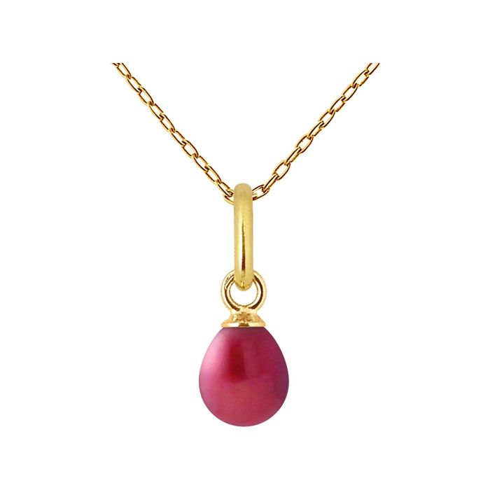 Pendentif Coeur Rubis Rouge Véritable 333 Or Jaune 9,3mm - Amulette NKlaus Pour Fille 8650