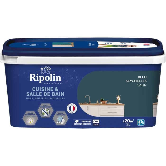RIPOLIN Peinture Couleur Satin Ultra Couvrante pour Cuisine Chambre Salon Salle Entrée Couloir - vue 6