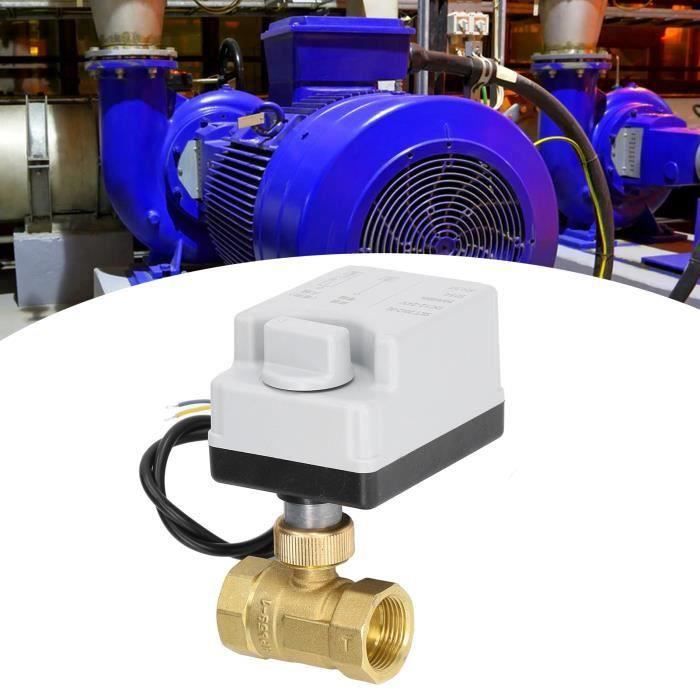 Vanne à Bille Motorisée 12V G1-1/2 DN40 - Laiton - Pour Climatisation, Eau, Air - Faible Bruit, étanche