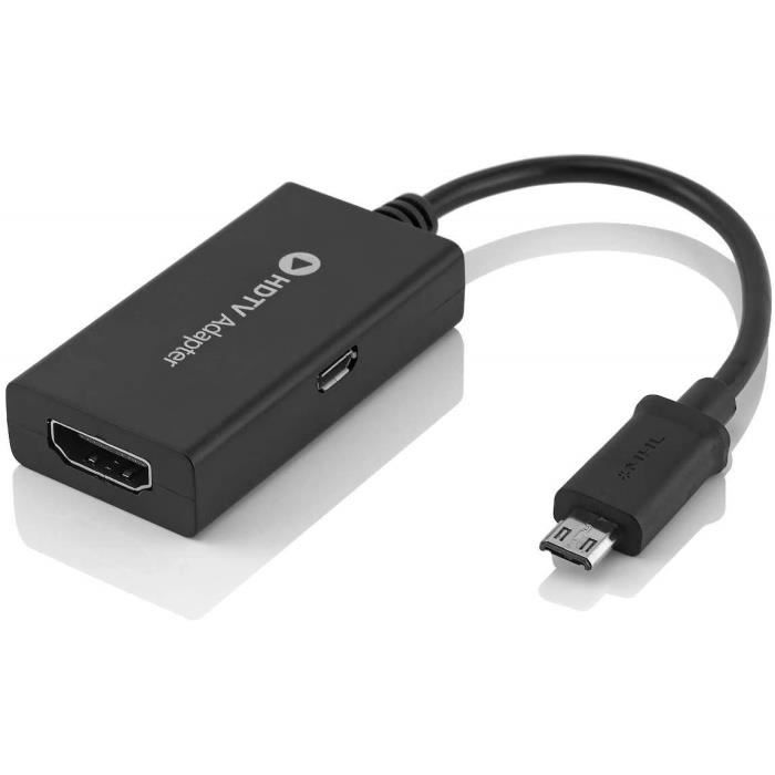 Mhl 11-Pin Micro Usb To Hdmi Cable Adapter With 1080P Video Audio