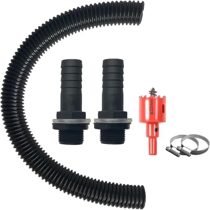 Kit Raccordement Citerne Eau De Pluie Amindz - Tuyau 100 Cm + Raccords, Facile à Installer