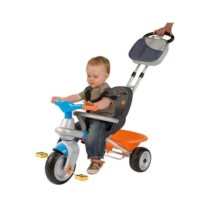Tricycle Enfant Evolutif Baby Too Cocooning Bleu Avec Canne Double 2 En 1 Smoby Velo Regable Avec Cadre Metal Cdiscount Sport
