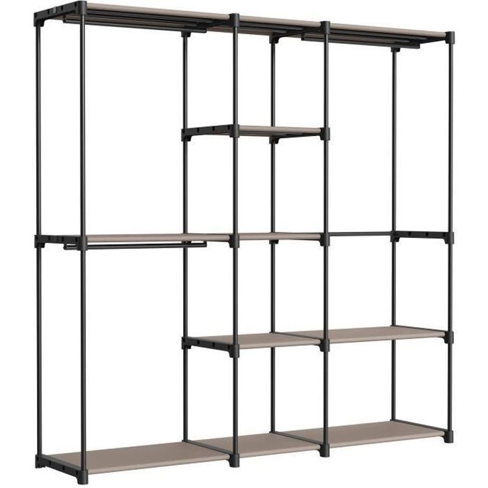 Penderie pliable acier tissu 182 x 43 x 182 cm taupe