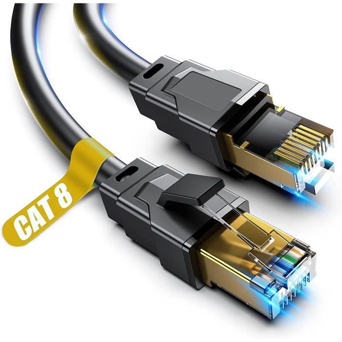 Cable Ethernet de Classe 8, 0,5m 1m 9m 12M 15m 18m 30m cable de