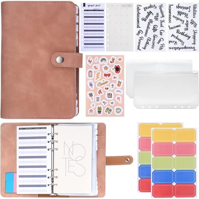 PHMING 2 Pièces Agenda Rechargeable A6 Laser Gradient - Classeur Avec Bouton Pression, Portable