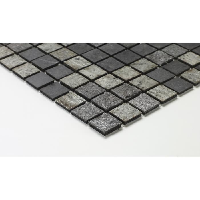 U-TILE Mosaique en pierre naturelle 30 x 30 cm - carreau 2,5 x 2,5 cm - mixte gris