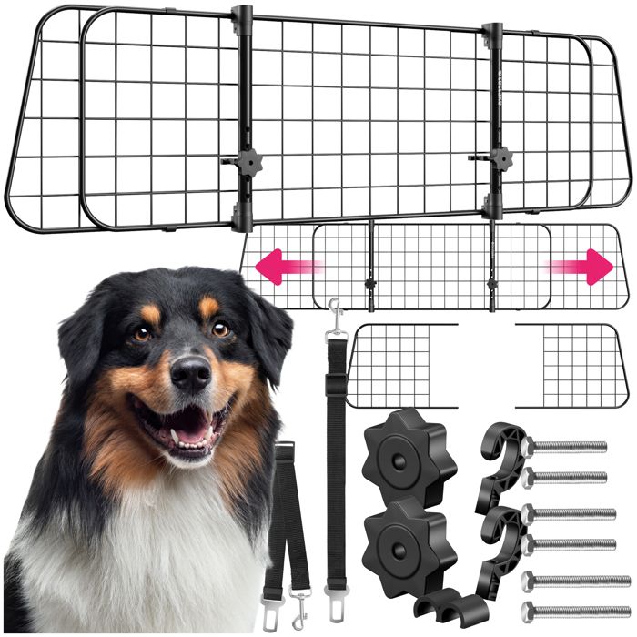 Comparer les prix de BARRIERE DE SECURITE ESCALIER - TECTAKE - Grille de protection pour chien BALU réglable avec 2 ceintures de sécurité - Noir