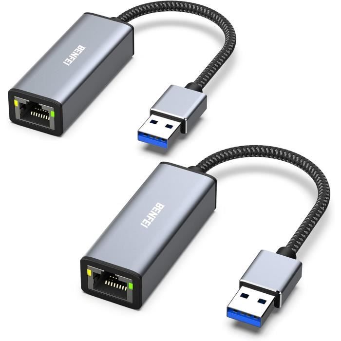 Adaptateur Usb Vers Ethernet, Adaptateur Réseau Lan Usb 3.0 Vers 10-100 ...