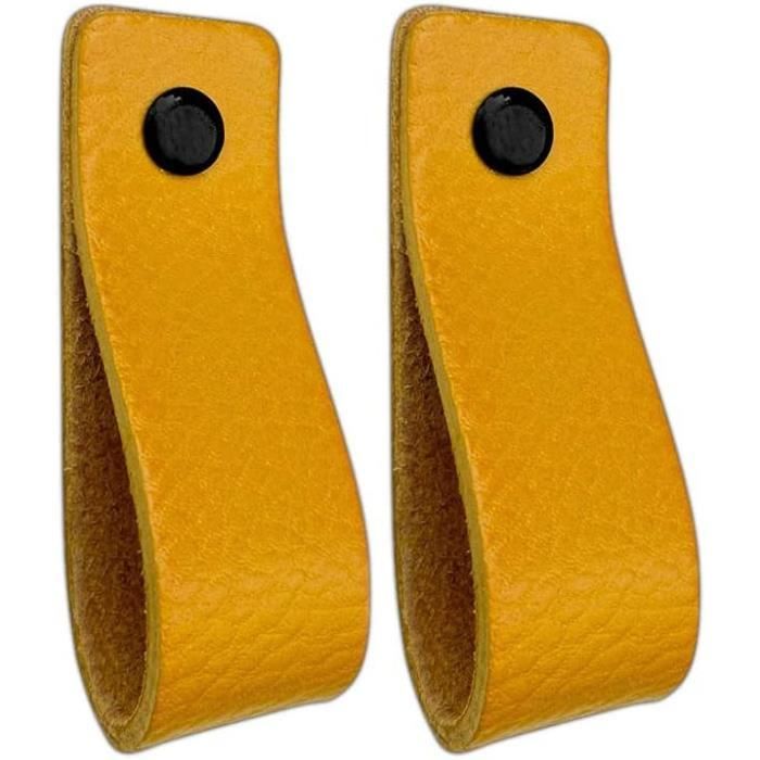 Poignées En Cuir Pour Meubles - Suède - Gris - 2 Pcs - 16,5 X 2,5 Cm - Poignée De Meuble