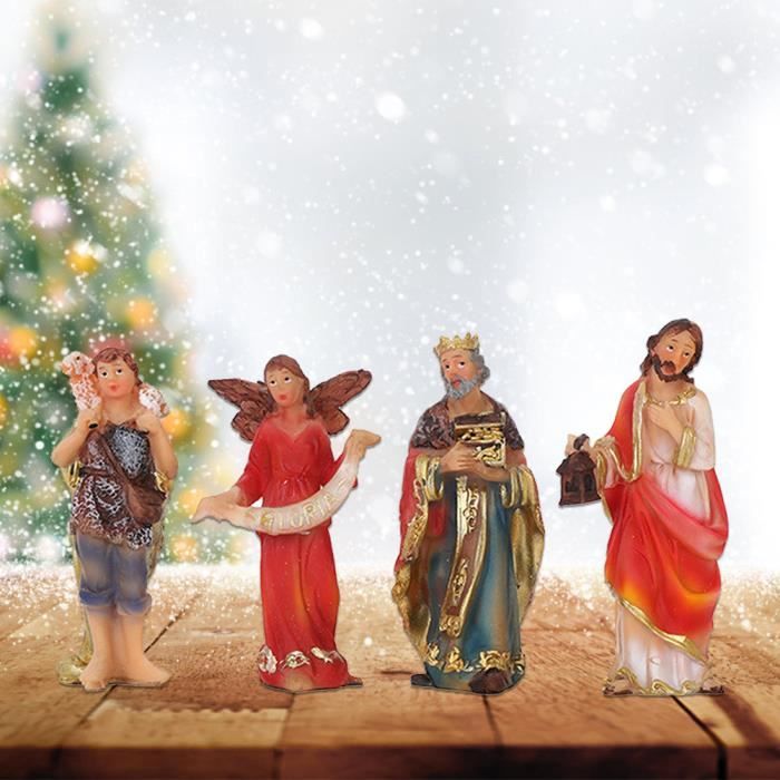 4 Figurines Moutons Et Agneaux 6cm - Scène Nativité Noël, Crèche Jésus Et Rois Mages
