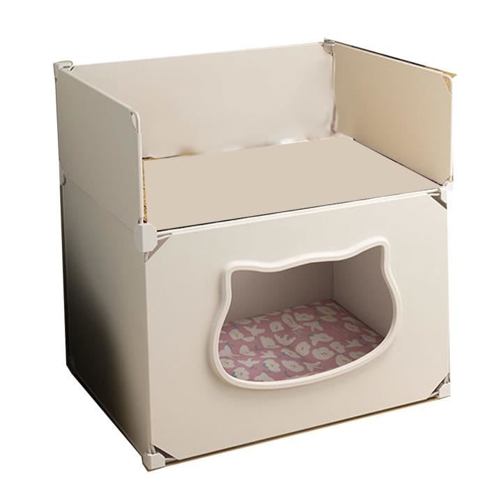 Comparer les prix de VGEBY Maison de chat semi-fermée Niche pour chat semi-fermée, amovible et lavable, cachette pour animalerie corbeille Blanc Simple