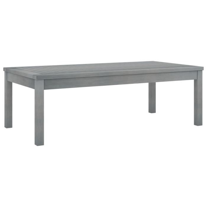 vidaXL Table basse 100x50x33 cm Gris Bois dacacia solide