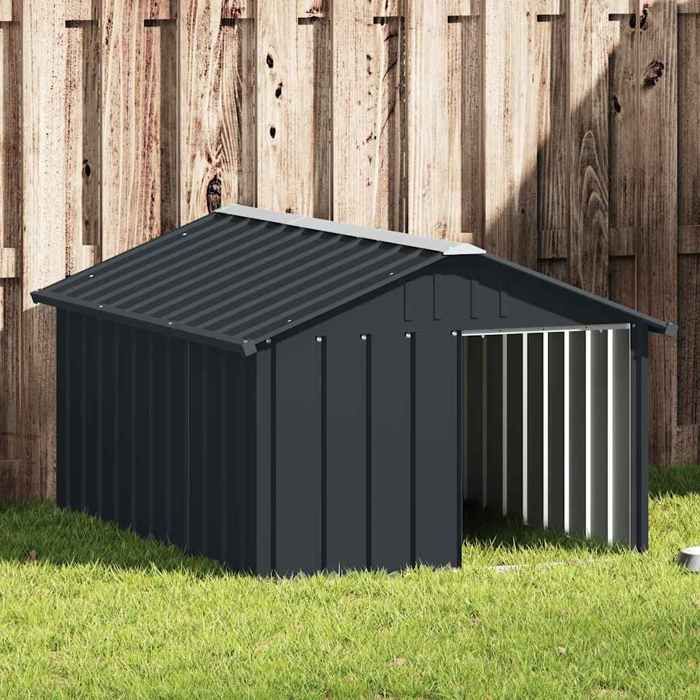 vidaXL Niche chien 116 5x153x81 5 cm Acier galvanisé
