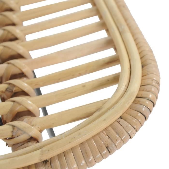 Chaises de bar - VINGVO - Rotin Naturel - Lot de 2 - Style Campagne